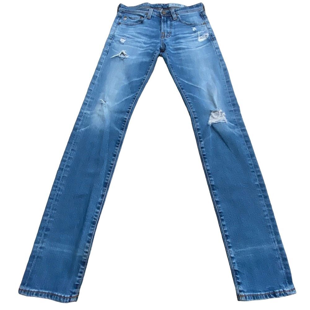 AG Adriano Goldschmied Womens The Stockton Denim Skinny Jeans distressed‎ sz 28